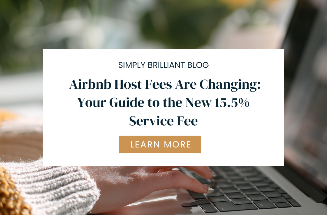 Airbnb host fees- Image of a woman's hand typing at a computer